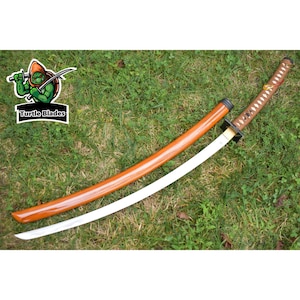 Handmade Afro Sword, Classic Samurai Tachi Sword Real Martial Art Sword Comes with Display Stand Gift For Him, Gamers , Collectors