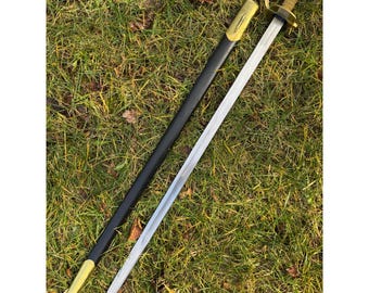 Handmade 1840 United States Army NCO Sword Comes with Leather Scabbard (Unsharpened )
