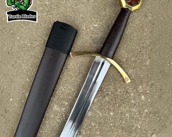 Handmade 12th Century Knight Templar Medieval Sword, Crusader Sword With Scabbard