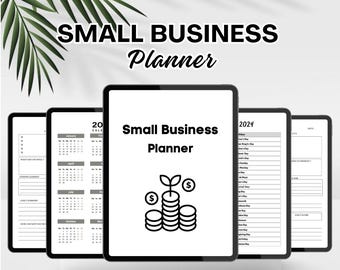 Printable 2024 Small Business Planner, digital PDF for entrepreneurs, organize your goals - perfect gift for new business owner and  founder