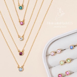 Birthstone Necklace, Birthstone Gift, Christmas Gift, Bridesmaid Gift, Gift for Mom, Birthday Gift, Birthstone Jewelry, Daily Necklace