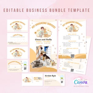 Pet Grooming Business Kit: Editable Canva Templates (Digital Download)