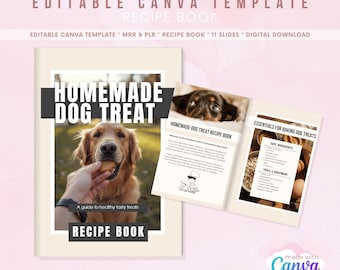 Modèle de livre de recettes de friandises pour chien : conception sur toile modifiable (téléchargement numérique)
