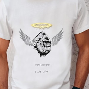 Harambe Never Forget Tshirt, In Memory of Famous Gorilla, Unisex Jersey Short Sleeve Tee, Memorial Shirt,  Meme Shirt with Love, Cotton