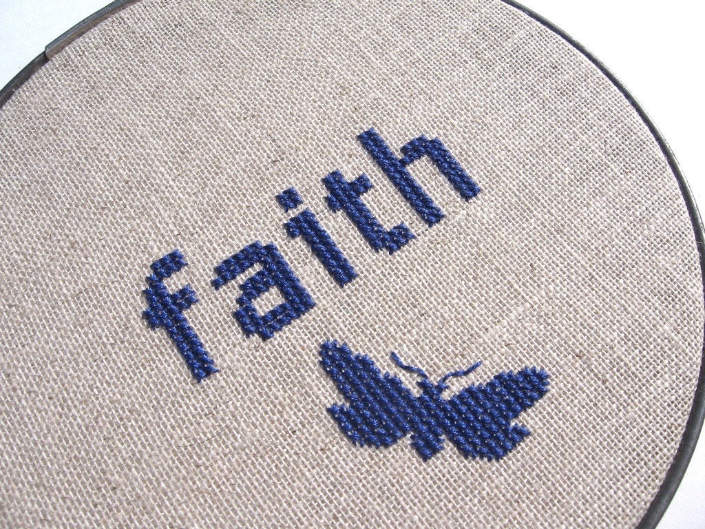 Faith modern cross stitch | Etsy