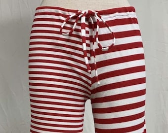 Red Striped Wide Leg Trousers