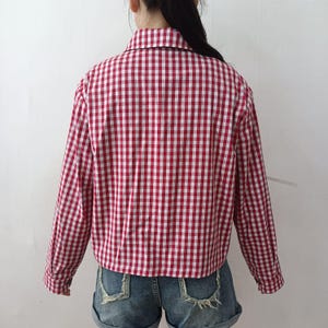 Reversible Gingham Jacket: Black Linen Interior, Versatile Style image 2