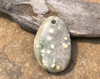 Natural BEACH STONE Pendant ~ Top Drilled Lake Stone ~ Unique Natural Stones ~ Focal Stones ~ 3mm