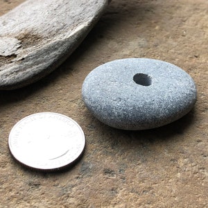 Large Natural Stone Bead Center Drilled Beach Stones Focal Stone 5mm Bild 4