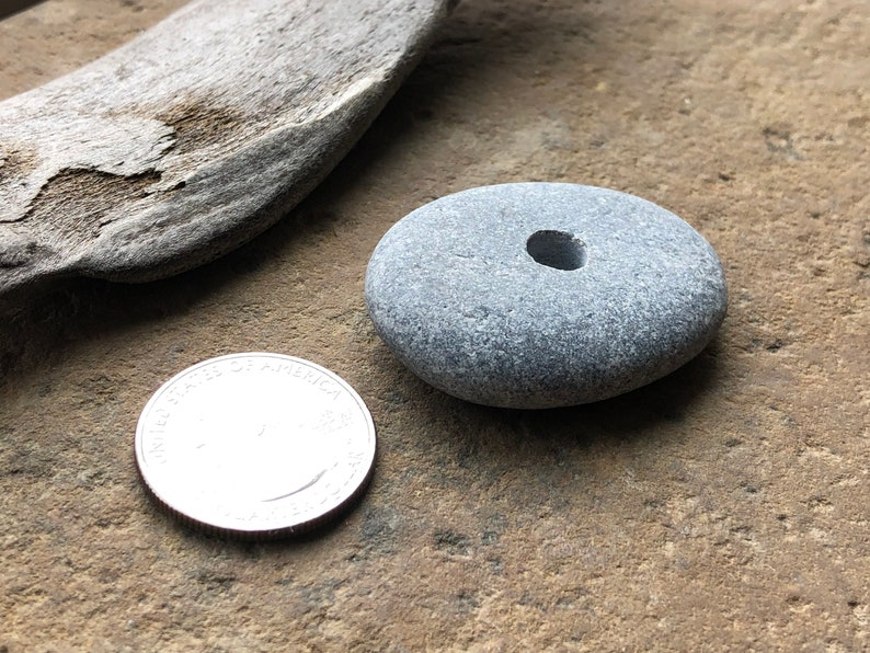 Large Natural Stone Bead Center Drilled Beach Stones Focal Stone 5mm Bild 4