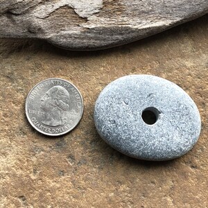 Large Natural Stone Bead Center Drilled Beach Stones Focal Stone 5mm image 3