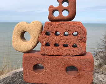 Beach BRICK ~ Sea Brick ~ Antique Brick ~ Beach Finds ~ Brick Craft Supply ~ Lake Erie Surf Tumbled ~ Garden Art Decor
