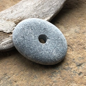 Large Natural Stone Bead Center Drilled Beach Stones Focal Stone 5mm image 1