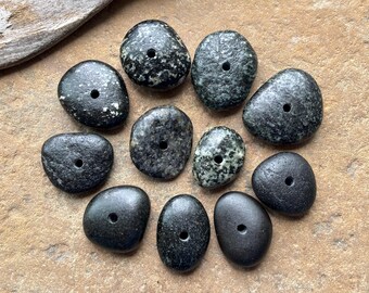 10 Peces 2mm Bg Holes Center Drlled Beach Sea Glass Beads For