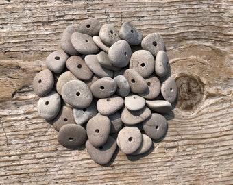 Natural Stone Beads ~ Drilled Beach Stone Beads ~ Lake Stone Beads ~ Drilled Stone Bead Supply ~ Lake Erie ~ 2mm