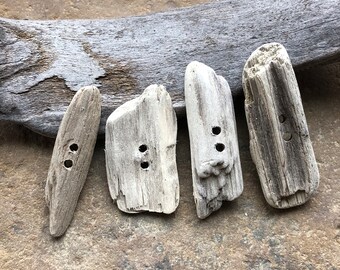 NATURAL Driftwood BUTTONs Wooden Buttons Rustic Beachy Decor