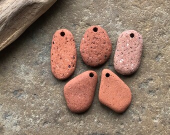 Beach Brick Pendants ~ Natural brick Pendants ~ Aroma stones 3mm