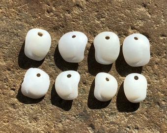 Lucky Stone Pendants Charms Top Drilled Beach Stones Beach Glass Fish Bone Charms Otolith 2mm