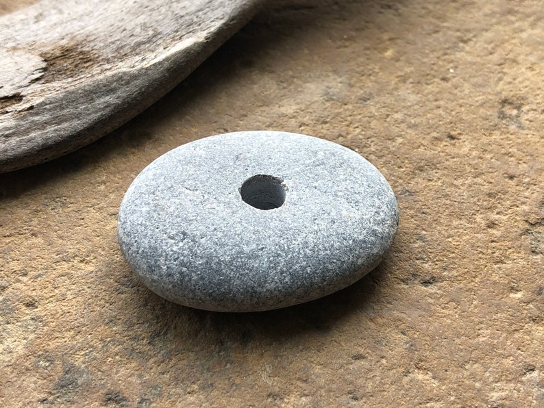 Large Natural Stone Bead Center Drilled Beach Stones Focal Stone 5mm image 2