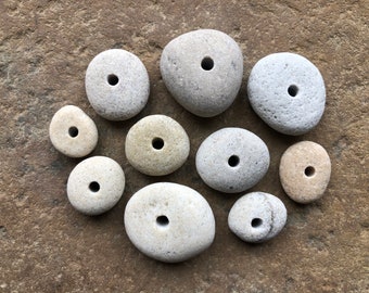 Natural Beach Stone Beads Drilled Stones 3mm