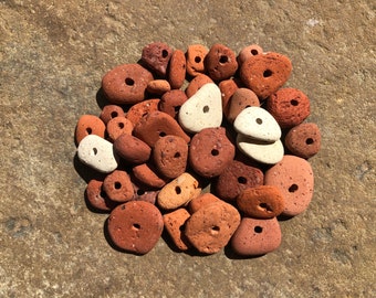 Beach Brick Beads ~ Rustic Beads ~ Natural Brick Beads ~ Spacers ~ Beach Glass 2mm