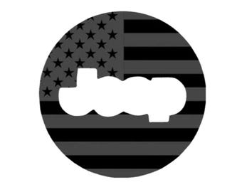 Black Gray American Flag Steering Decal Accessory Compatible With Jeep Vehicles