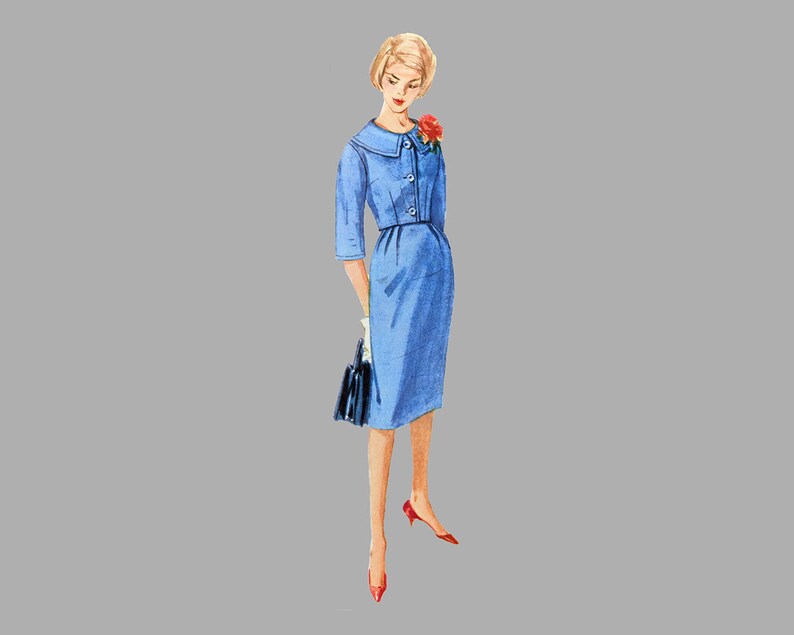 1960 OnePiece Dress / Jacket pattern Simplicity 3340 Bust 34 Etsy