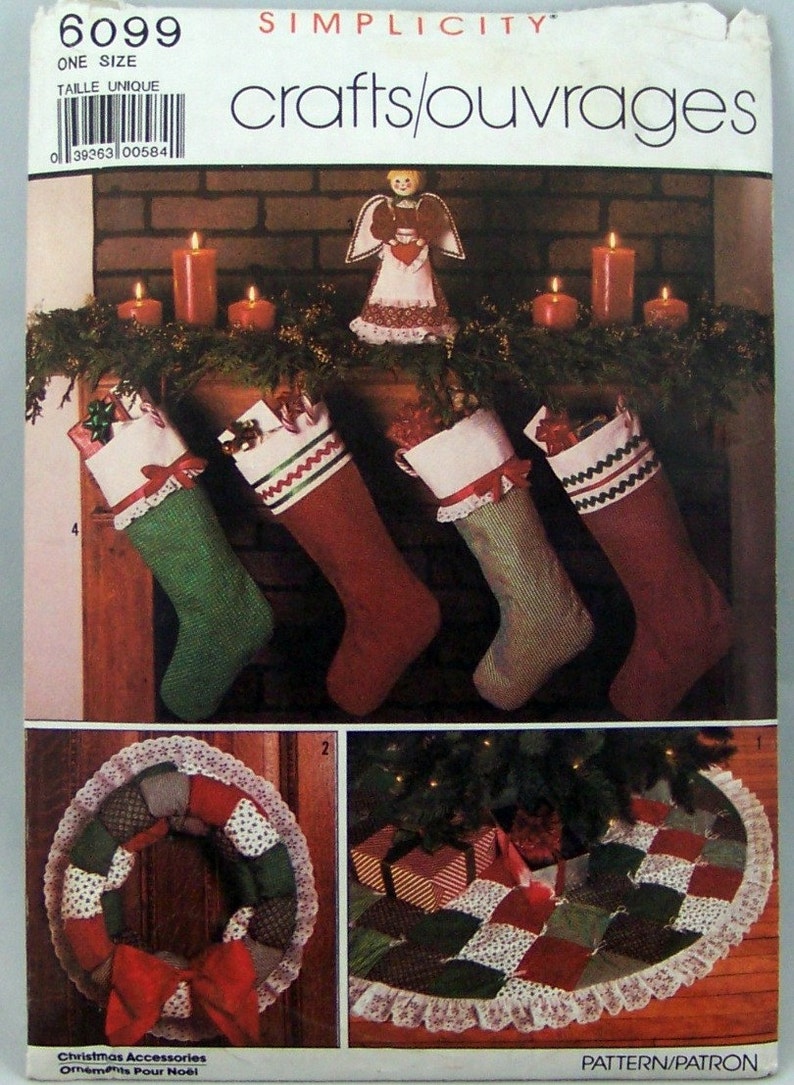 Simplicity 6099 Christmas Craft Sewing Pattern tree skirt and Etsy