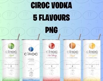 5 Flavours Ciroc Vodka. Digital Design. 20oz Tumbler wrap PNG.