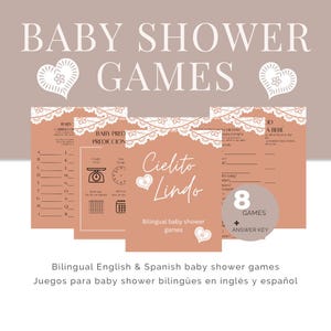 Cielito Lindo Babypartyspiele zweisprachige Babypartyspiele Mexikanische Babyparty Cielito Lindo digitaler Download bearbeitbare Canva-Vorlage