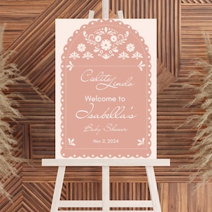 Cartel de baby shower de Cielito lindo, cartel de bienvenida de cielito lindo, cartel de papel picado, cielito lindo, baby shower mexicano, plantilla canva editable