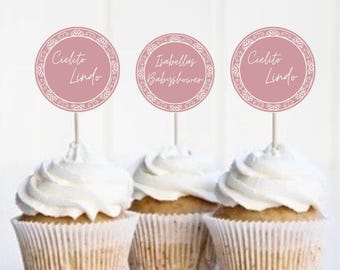 Pink Cielito Lindo Cupcake Toppers: Mexican Baby Shower (Editable Canva Template)