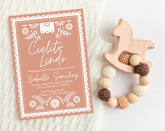 Cielito Lindo Baby Shower Invitation | Fiesta Papel Picado | Mexican Baby Shower Invite | Editable Canva Template | Printable