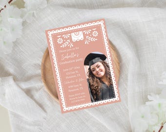 Papel Picado Graduation Invitation: Editable Canva Template (Digital)