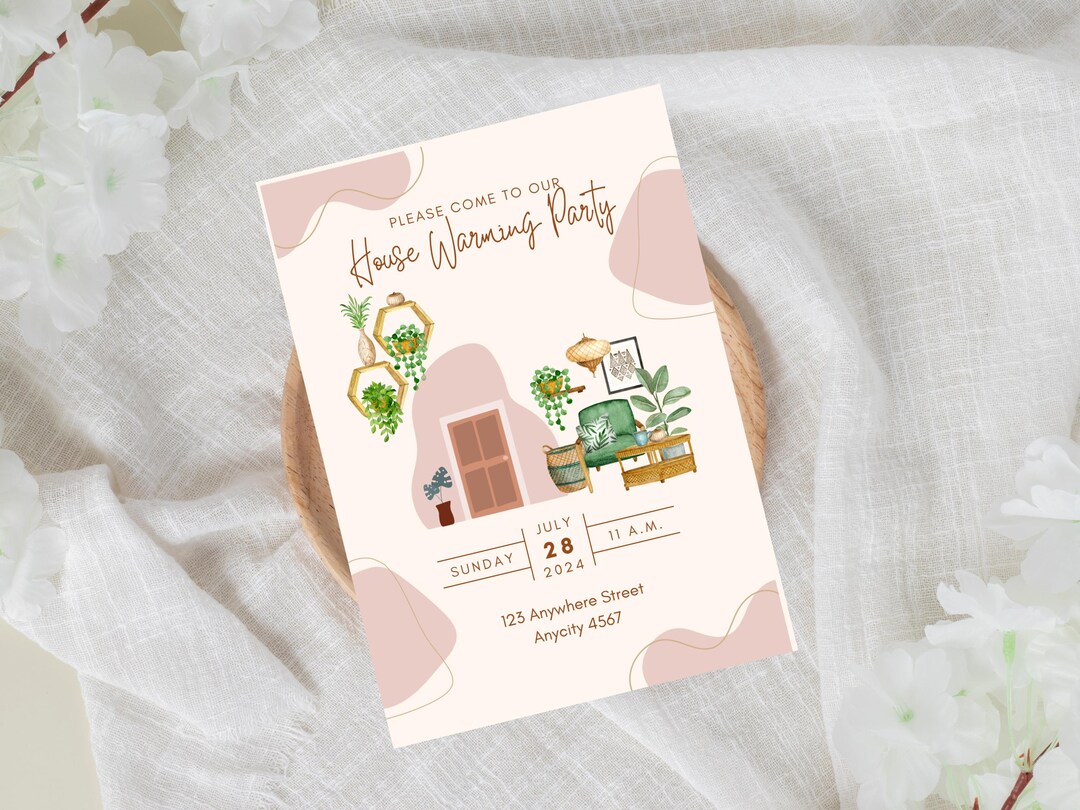 Boho Housewarming Party Invitation | Modern Boho Home Party Invite ...