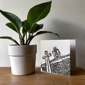 Ayuntamiento, Linograbado, Tarjeta de felicitación, Yarm, North Yorkshire, Aniversario, Compromiso, Boda, Día de la Madre, Día del Padre, Cumpleaños