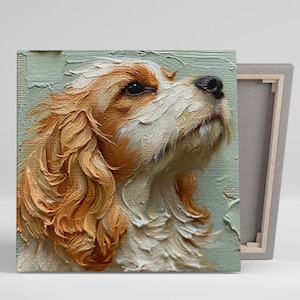 Cocker Spaniel Art, Canvas or Poster, Textured Portrait, Modern Rustic Farmhouse Decor, Living Room Bedroom Home Office Nursery Wall Art