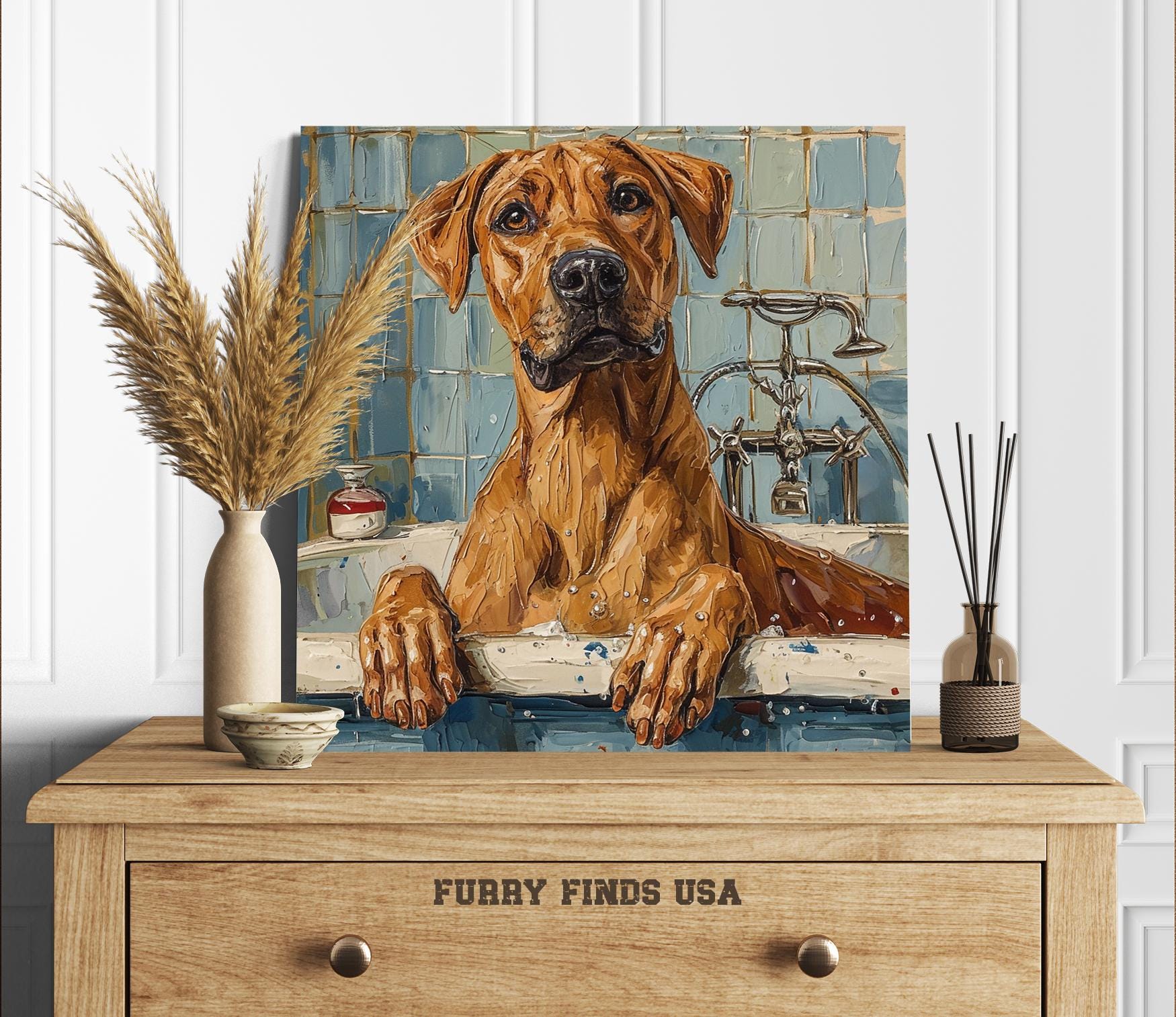 Rhodesian Ridgeback Art, Canvas or Poster, Animal Impressionism Decor ...