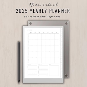 reMarkable Paper Pro Digital Planner 2025 reMarkable Yearly Monthly Weekly Daily 2025 Planner reMarkable 1 reMarkable 2 Goodnotes Notability