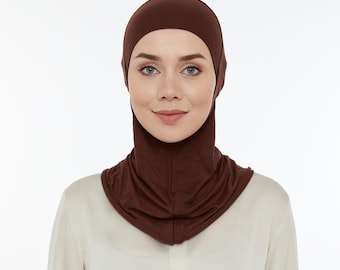 Sottocasco hijab in morbido jersey a copertura totale - Tessuto traspirante ed elasticizzato, prodotto in Turchia / Taglia unica per bambini e adulti