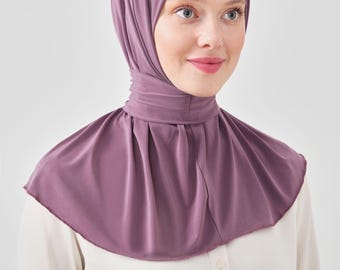 Instant Hijab with Snap Closure - Stretch Fit, Non-Slip, Workout Friendly, Comfortable for Daily Wear, Fits Most, Islamic Headwear