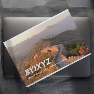 Hobbyfunk QSL Kartenvorlage | Digitale Canva Vorlage | China Hobbyfunk QSL Karten Vorlage | Ham Radio Postkarten Vorlage