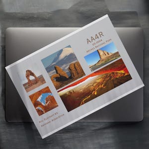 Hobbyfunk QSL Kartenvorlage | Digitale Canva Vorlage | Nationalparks QSL Kartensammlung | Arches National Park QSL Karte