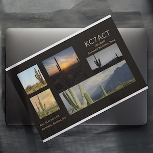 Hobbyfunk QSL Kartenvorlage | Digitale Canva Vorlage | Nationalparks QSL Kartensammlung | Saguaro National Park QSL Karte