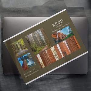 Hobbyfunk QSL Kartenvorlage | Digitale Canva Vorlage | Nationalparks QSL Kartensammlung | Redwood National Park QSL Karte