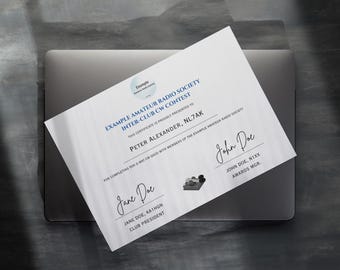 Morse Code Award Template: Amateur Radio Club Certificate (Digital Canva Template)