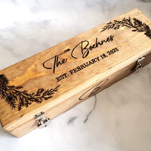 Personalized wine box for wedding ceremony - Custom winter design, love letter and vow box - with lock or nail it shut