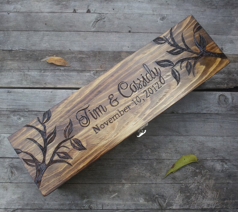 Wine box for wedding anniversary wine box wooden wine crate Etsy