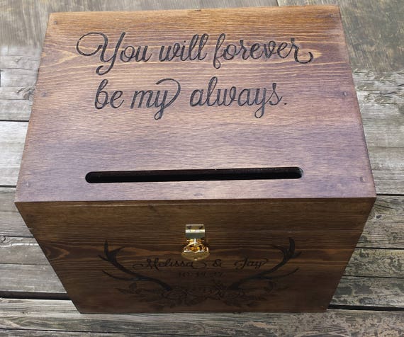 Card Box For Wedding With Slot Rustic Wedding Card Box Etsy