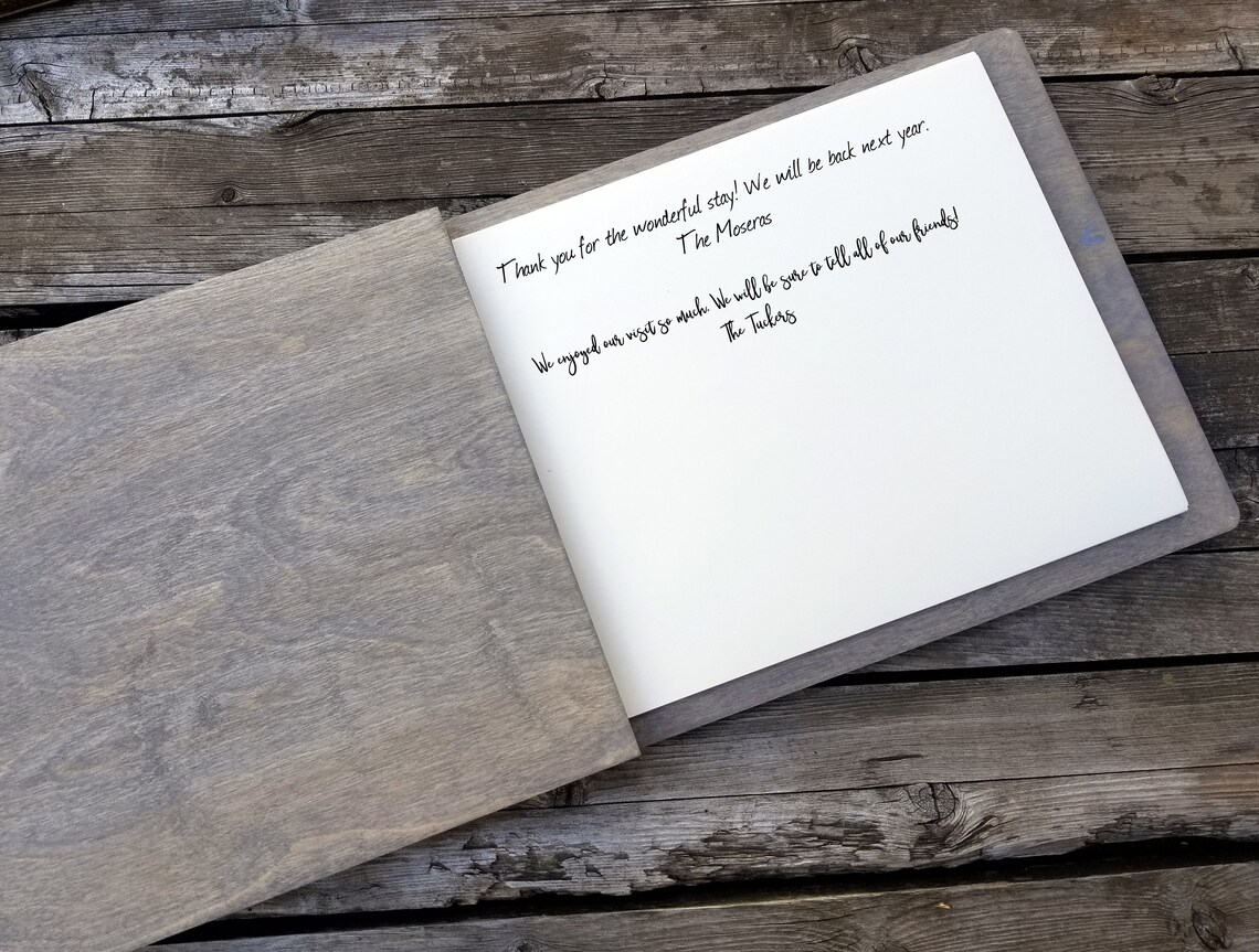 Vacation Home Guest Book Custom Personalized Wooden Guestbook Etsy